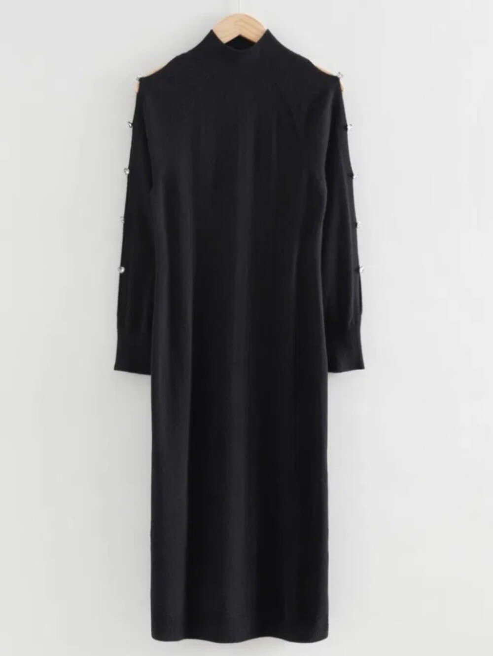 & Other Stories wool midi dress with heart rhinestone detail Sz L - Picture 5 of 15